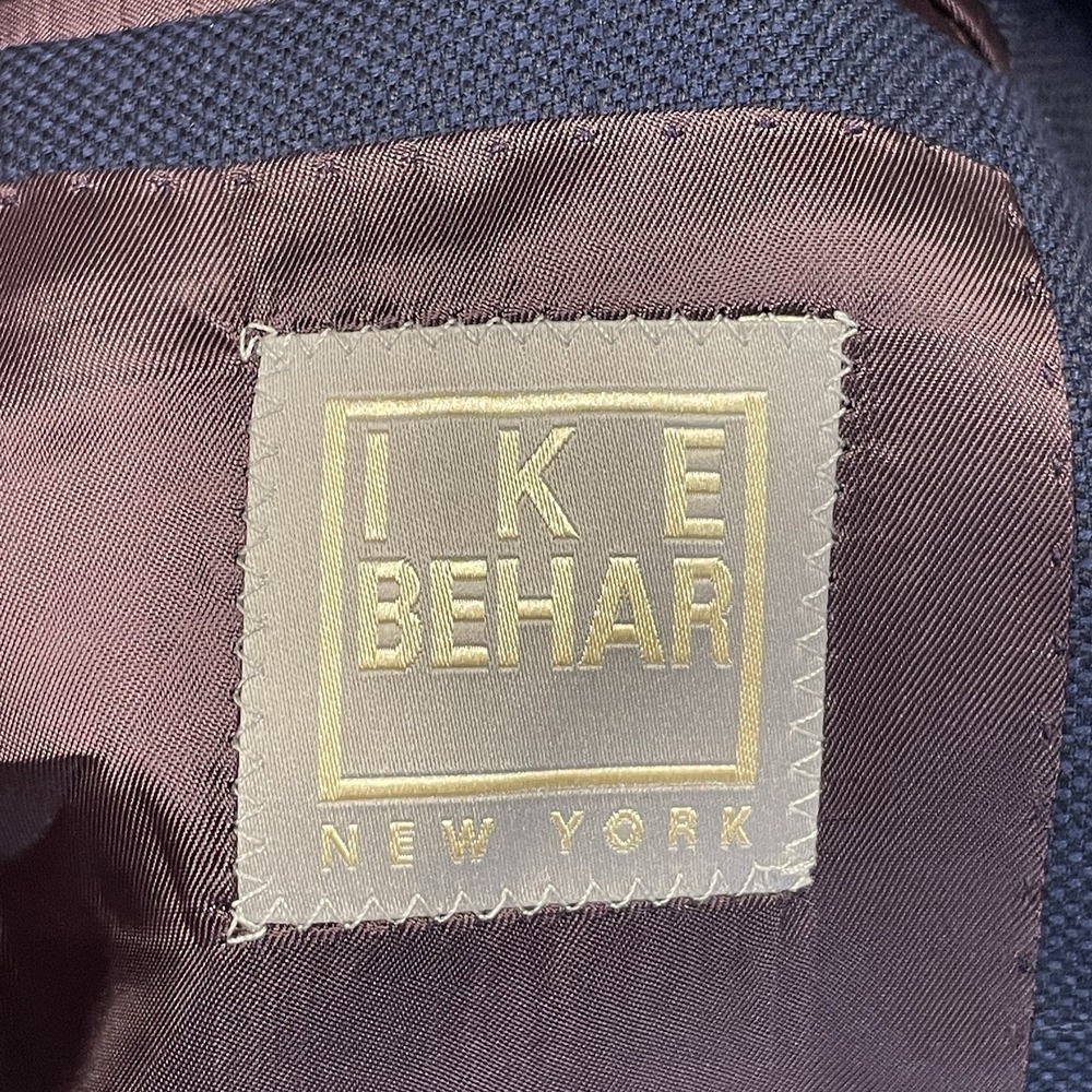 Ike Behar Loro Piana Mens 48L Blazer Navy 2 Button Wool Ticket Pocket Summertime - Picture 10 of 12